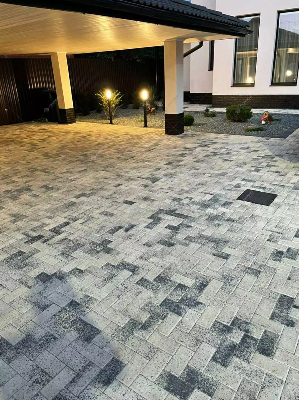 Тротуарная плитка Кирпичик Чёрный, фактура гладкий, гранитная, мрамор, высота 40 мм, 60 мм, 80 мм-17